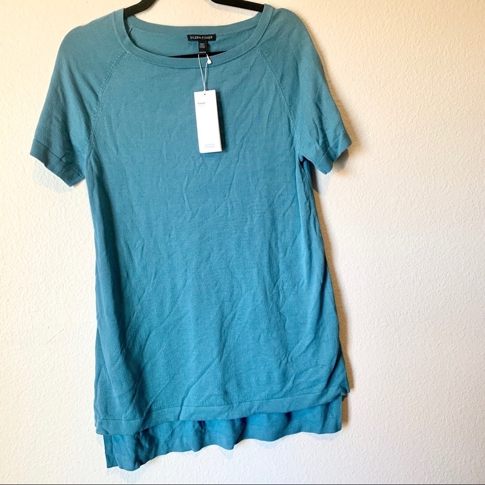 Eileen Fisher bateau neck tunic T-shirt size xxs
